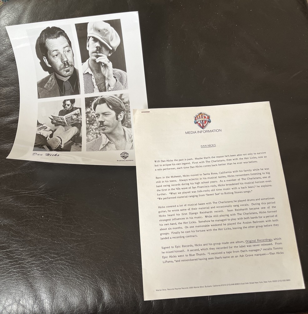 Dan Hicks - It Happened One Bite - 1978 US Press Kit