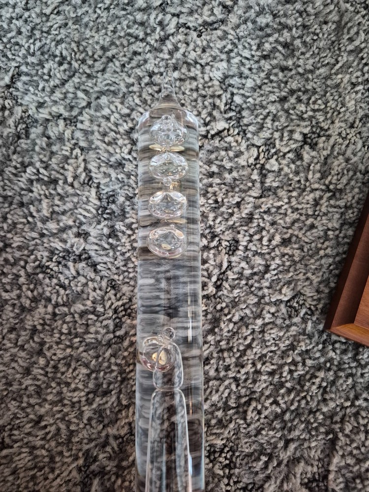 Galileo Thermometer with Glass Globe Barometer