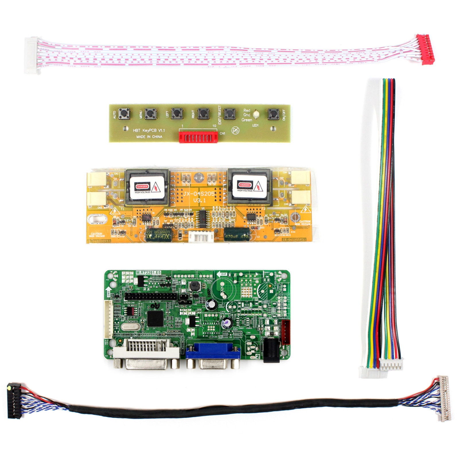 DVI VGA LCD Controller Board For 15" LTM150XH-L06 LQ150X1LW71N 1024x768 LCD