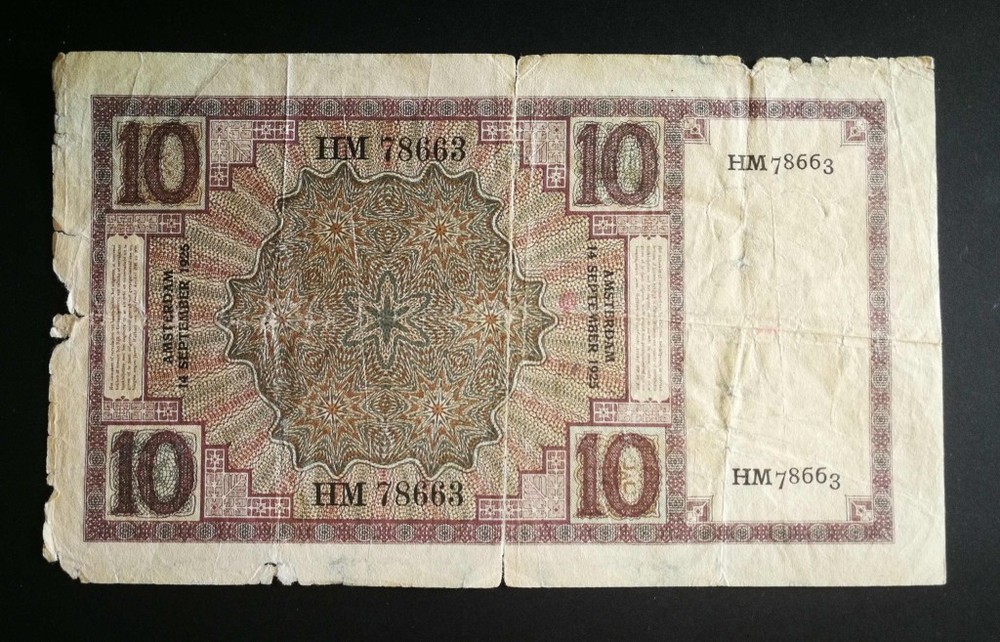 Netherlands 10 Gulden 1925 VG