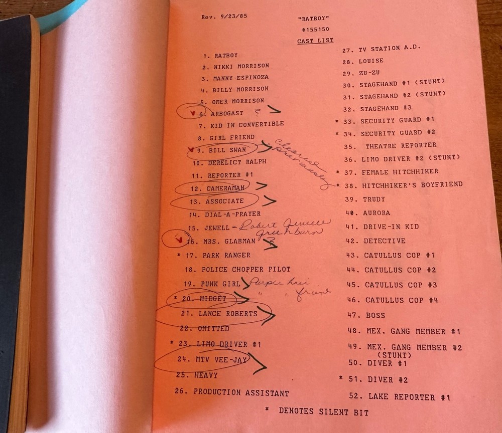 RATBOY MOVIE ORIGINAL SCREENPLAY SCRIPT