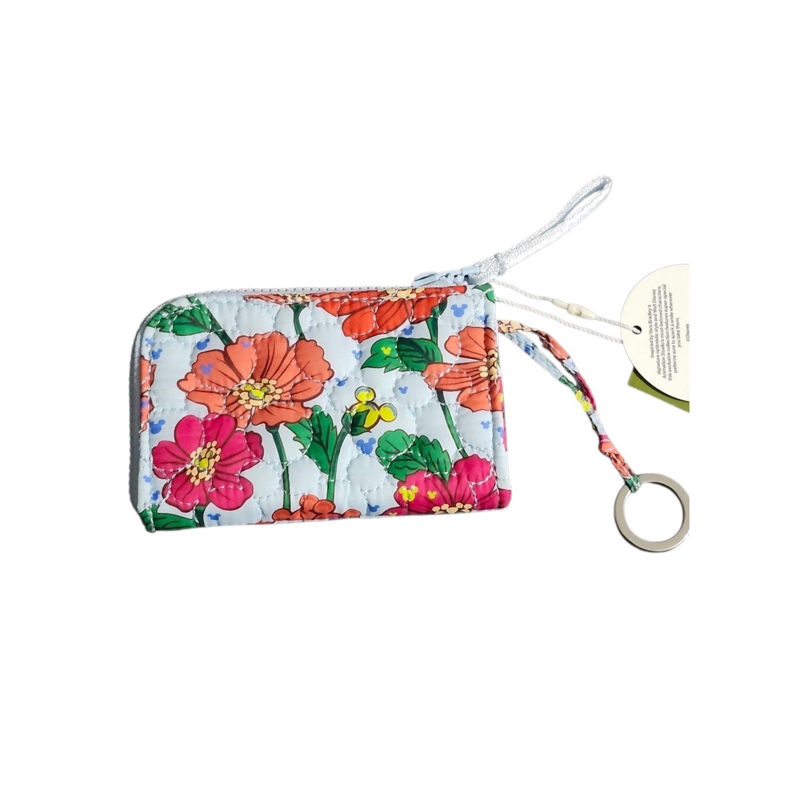 Vera Bradley Limited Ed. Zip Card Pouch Mickey Meadow Floral Quilted Disney NEW