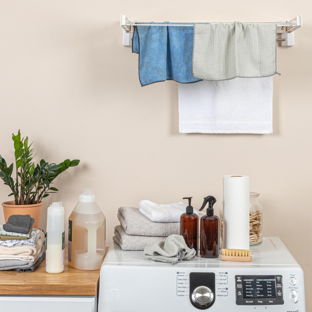 Household Essentials Wall Mount Telescoping Drying Rack, Compact