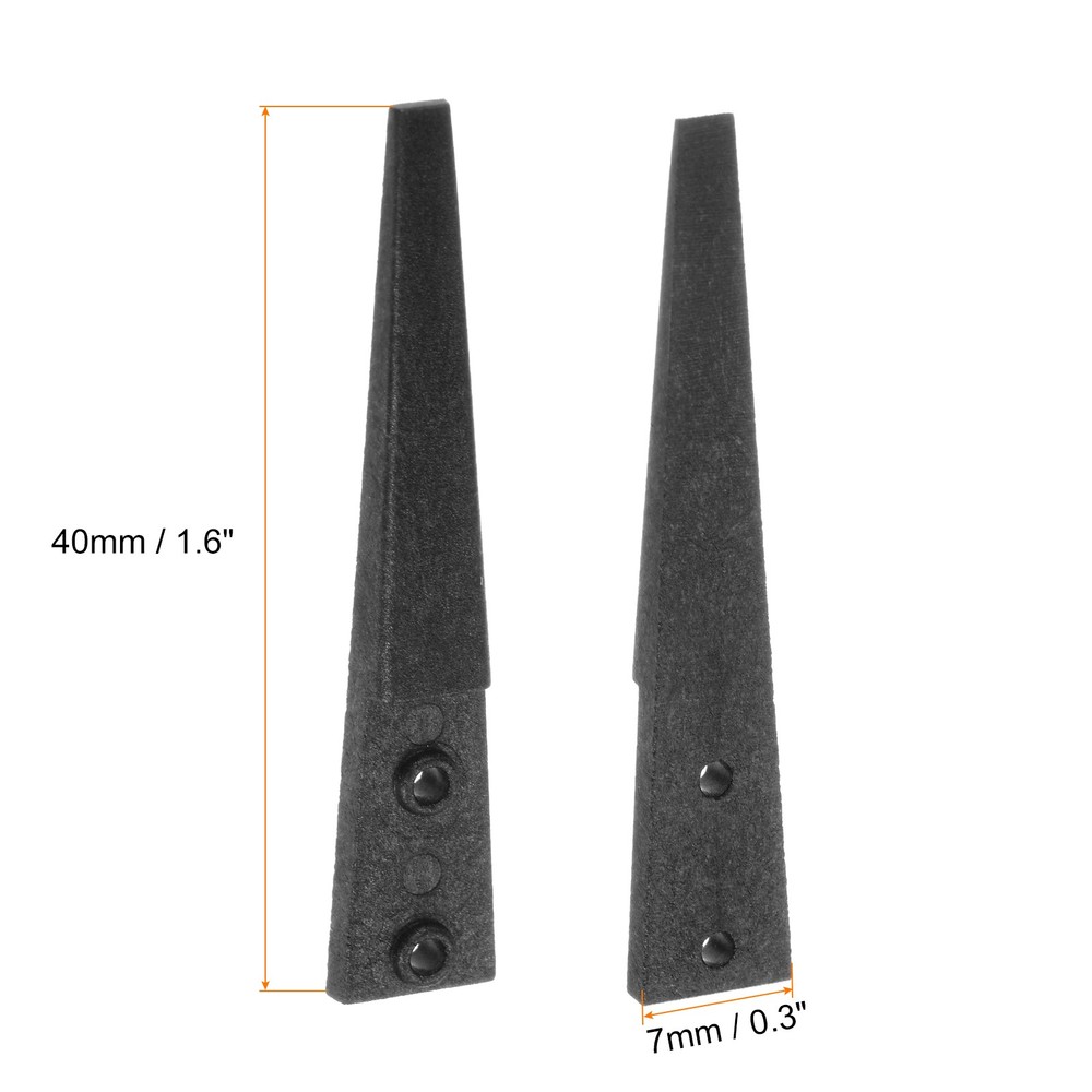 4pair Replaceable Ceramic Tweezer Tips 1.6" Carbon Fiber Flat Heads, Black