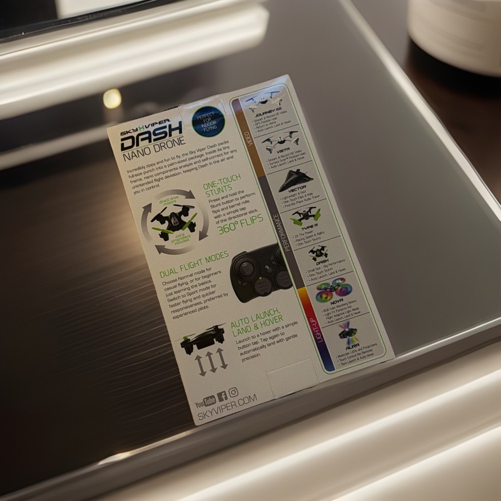 Sky Viper Dash Nano Drone Indoor Flying, Auto Hover, Launch