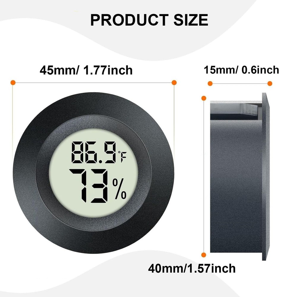 3 Pack Mini Hygrometer Thermometer Digital 1 count (Pack of 2), Black