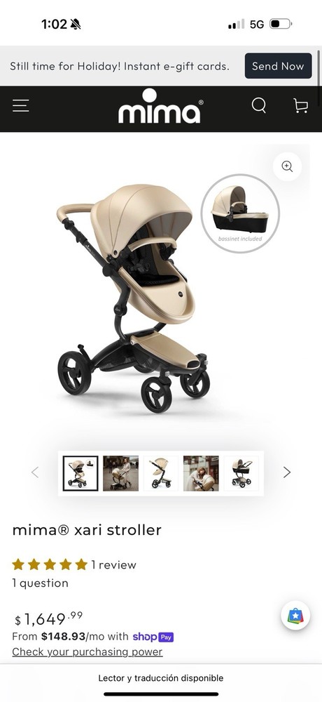 Mima Xari Gold Stroller