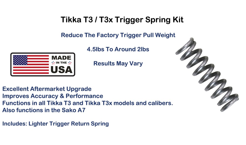 Fits Tikka T3 / T3x & Sako A7 Reduced Pull Trigger Spring Kit