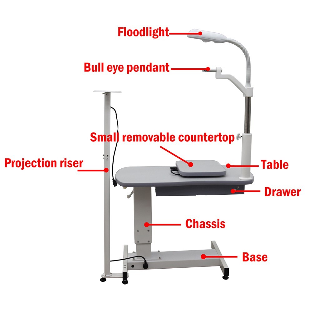 CP-180B Automatic Optometer Stand Eyeglass Tool Cart w/ Light Adjustable Height