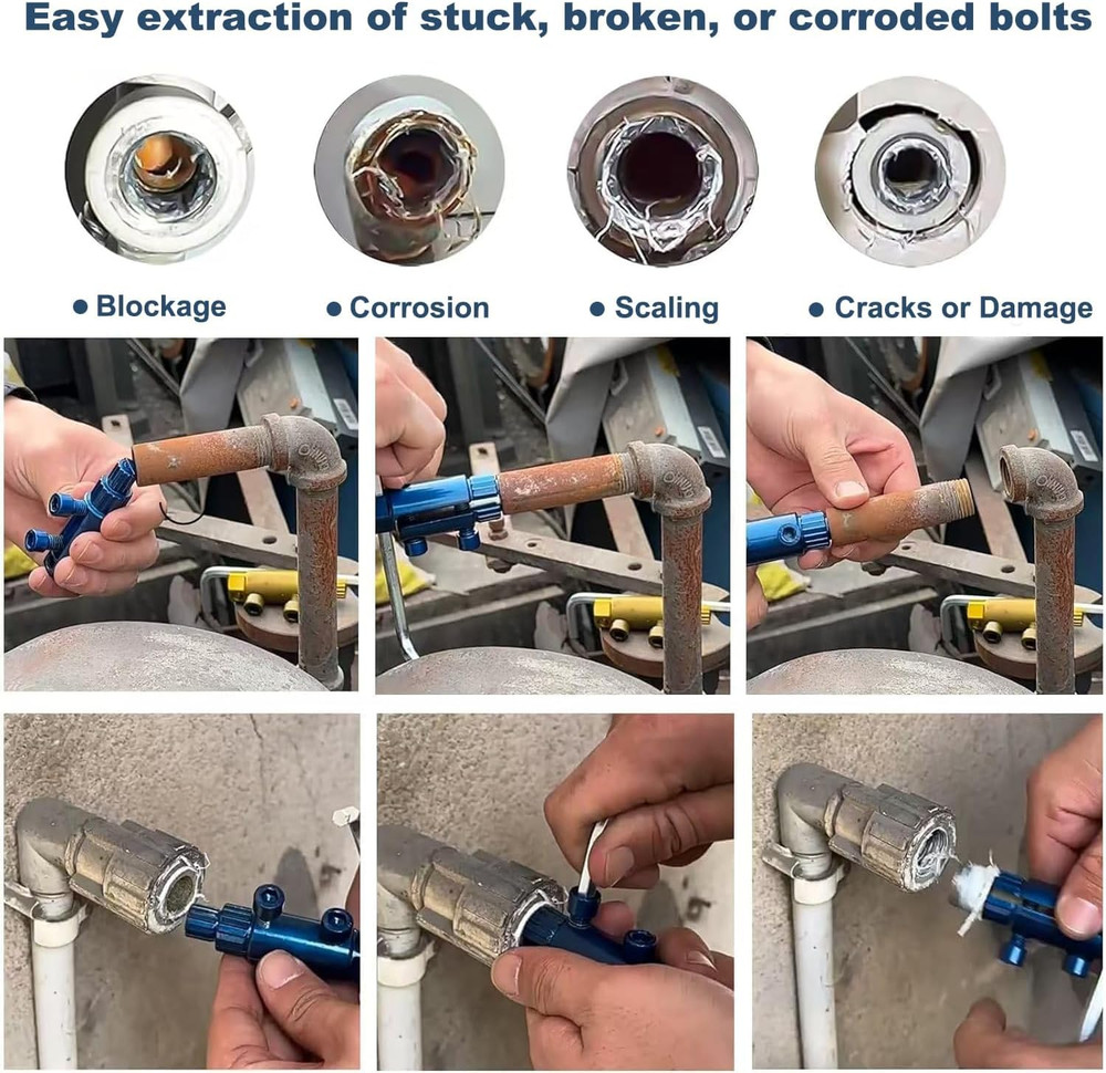 Broken Pipe Extractor Tool, Screw Extractor Set for Pipe Wrench, Faucet Removal