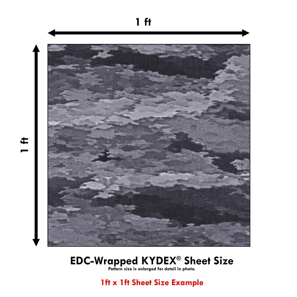 EDC Pre-Wrapped - KYDEX® Sheets - (.080) - (1ft x 1ft) - (Multiple Patterns)