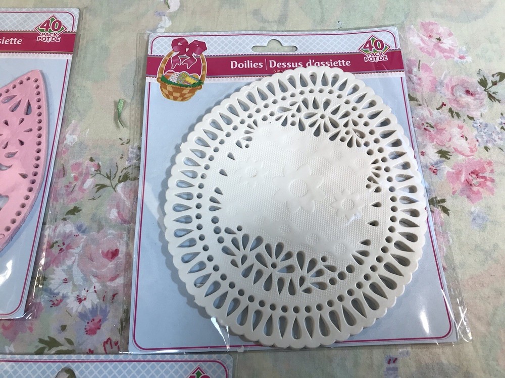 Easter Spring Crafts Die Cut Egg & Tulip Shaped Paper Doilies Easter Decor