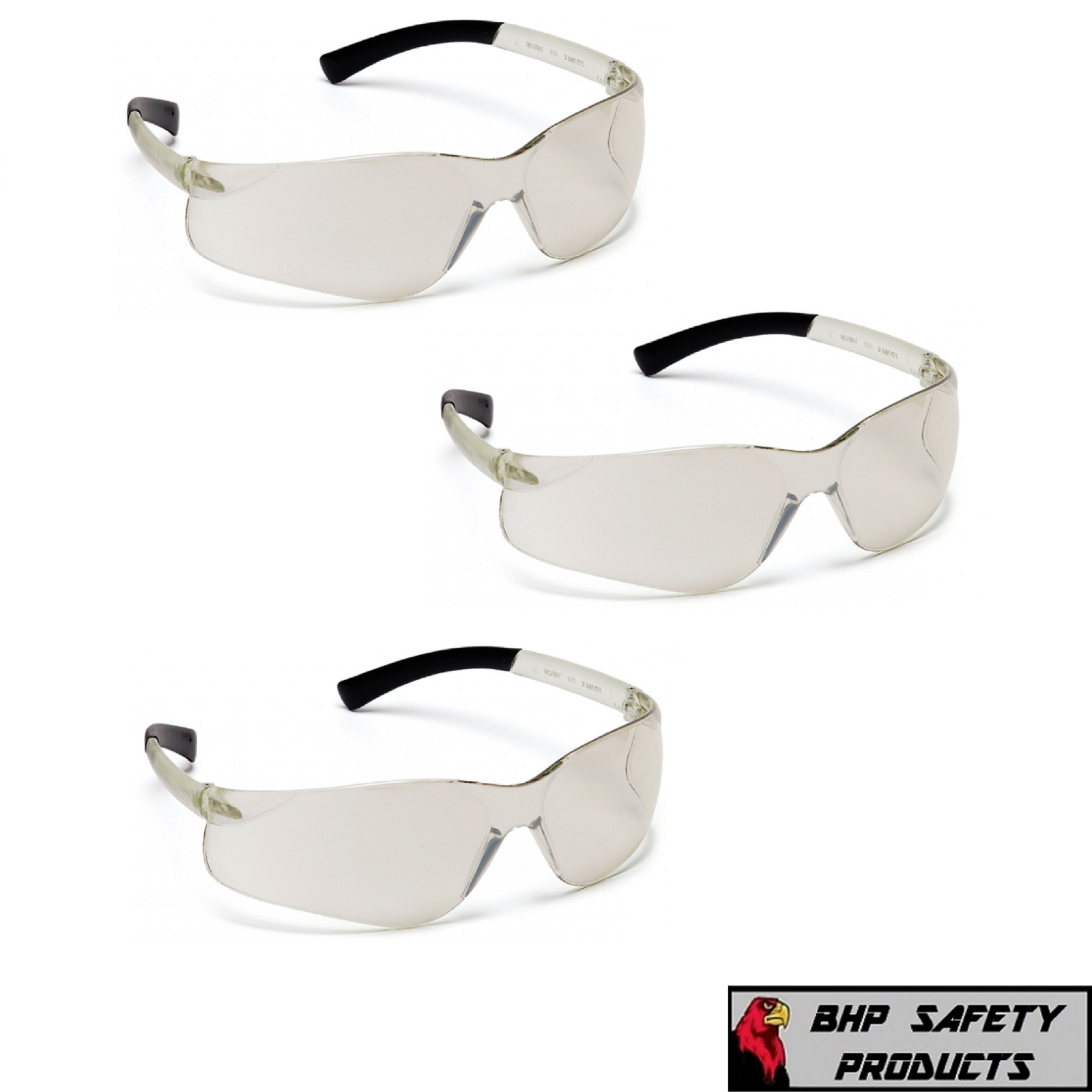 PYRAMEX ZTEK SAFETY GLASSES I/O MIRROR INDOOR/OUTDOOR LENS S2580S (3 PAIR)