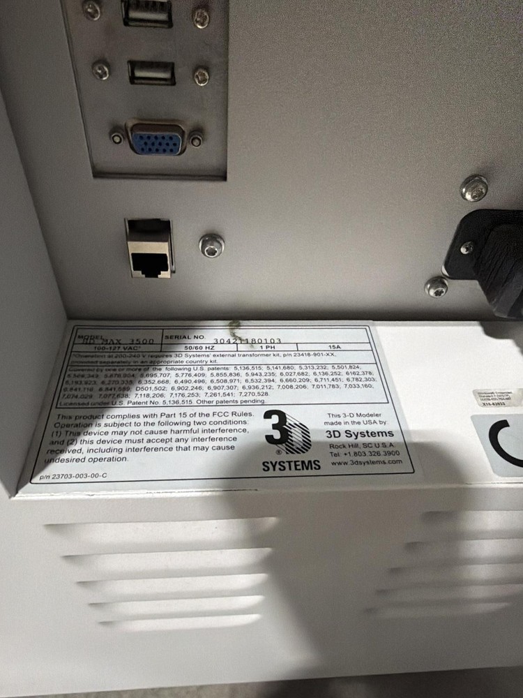 3D SYSTEMS PROJET 3500 HDMAX PRINTER