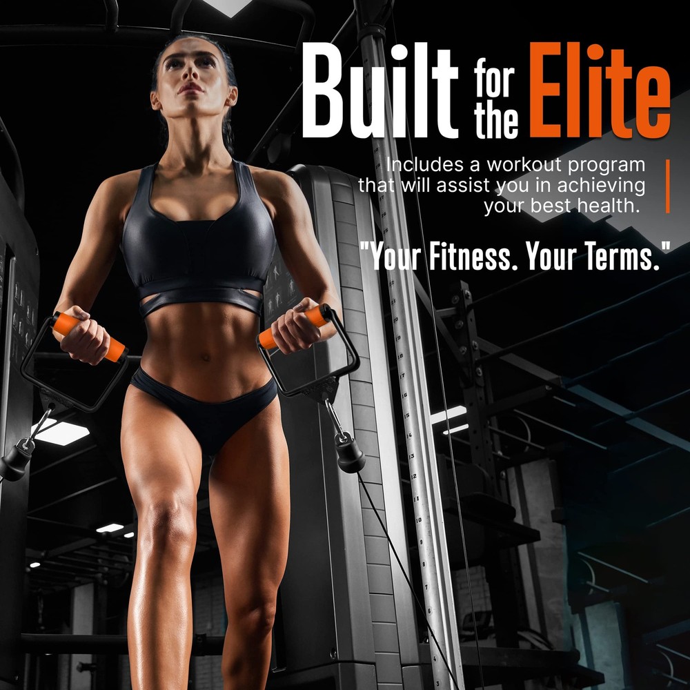 SQUATZ Single D Row Handle - Non-Slip Handle Cable Attachment for Weight Work...