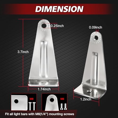 LED Light Bar Side Mounting Brackets 2PCS, Adjustable Universal Side Mount