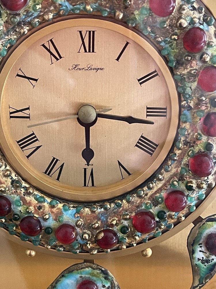 HOUR LAVIGNE - Enameled Mantle Clock - Needs Work