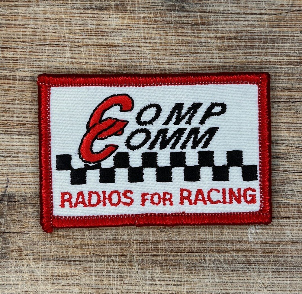 Comp Comm Radios For Racing Embroidered Patch 3x2 Inches