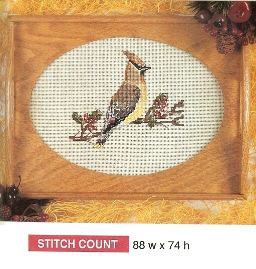 CEDAR WAXWING BIRD   -  CROSS STITCH PATTERN ONLY    HM - EYUR