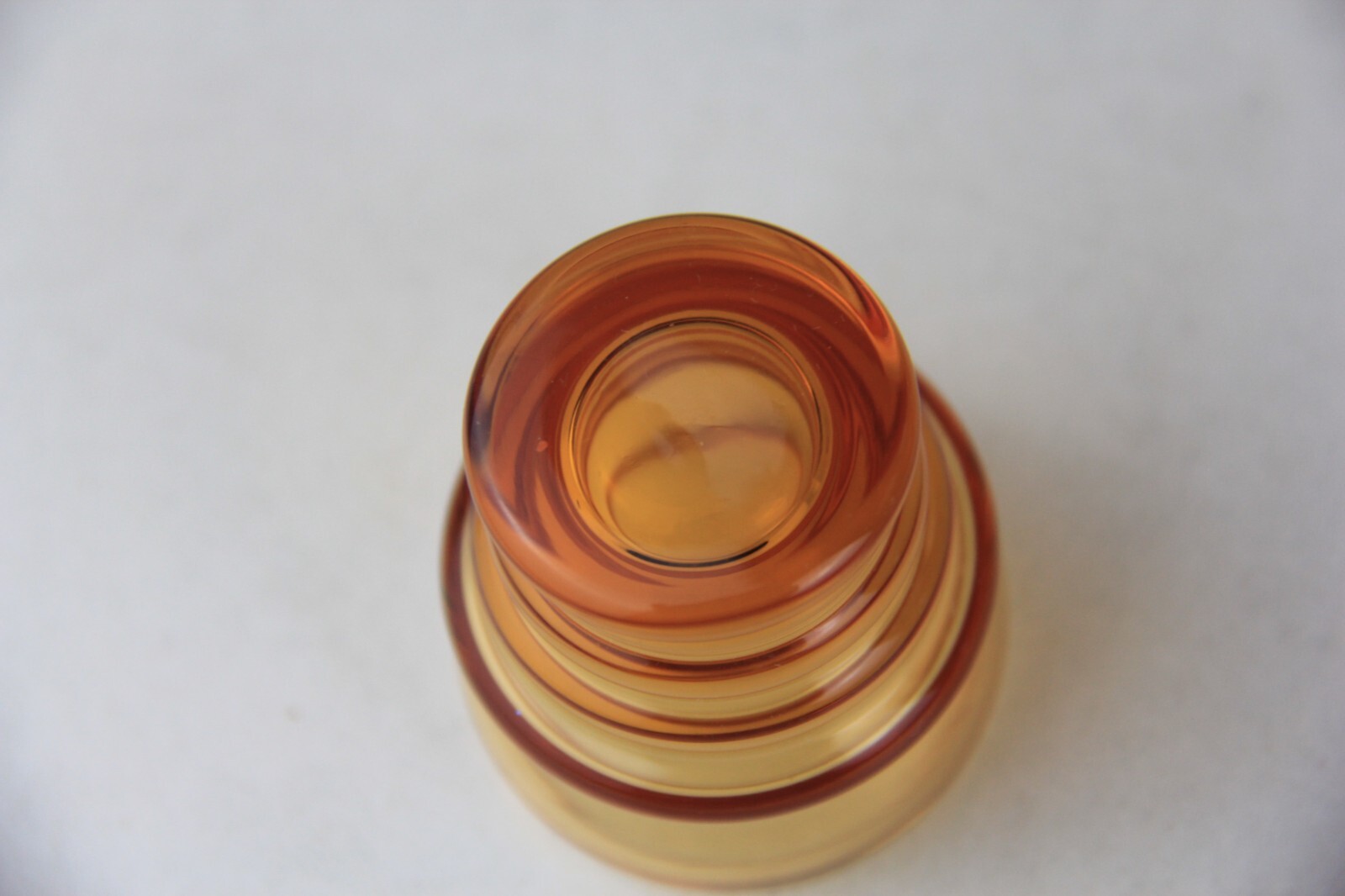 Scarce Cambridge Glass Amber Nautilus Decanter w/6 Small Cordials Tumblers