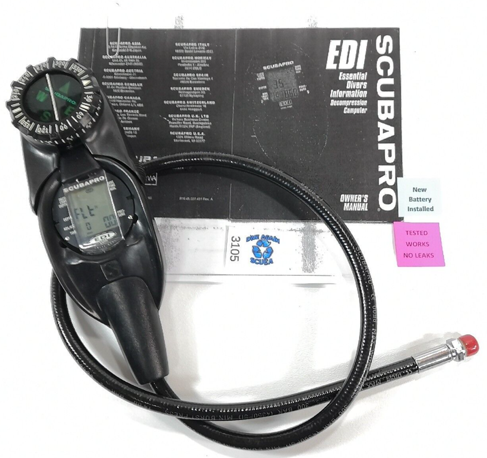 Scubapro EDI Air Integrated Scuba Dive Diving Computer with Compass #3105