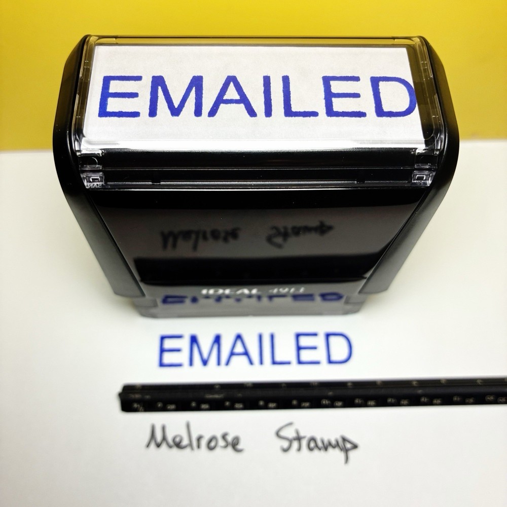 Emailed Rubber Stamp Blue Ink Self Inking Ideal 4913