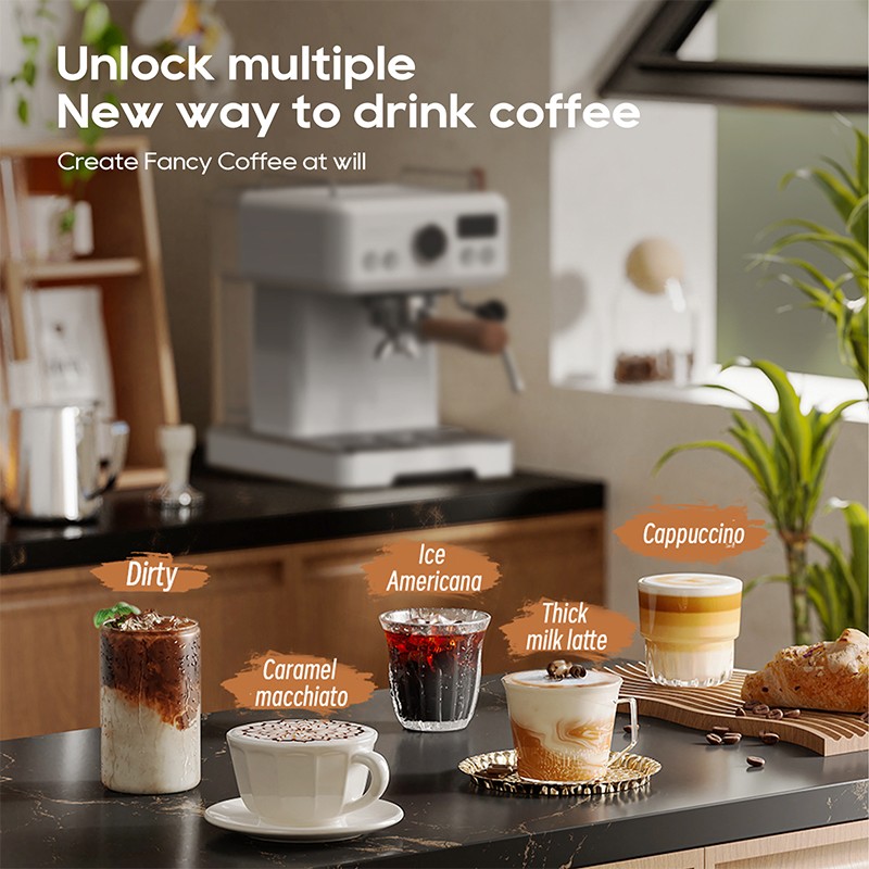 HiBREW Espresso Machine Adjustable Coffee & Steam Temperature, PID Technology