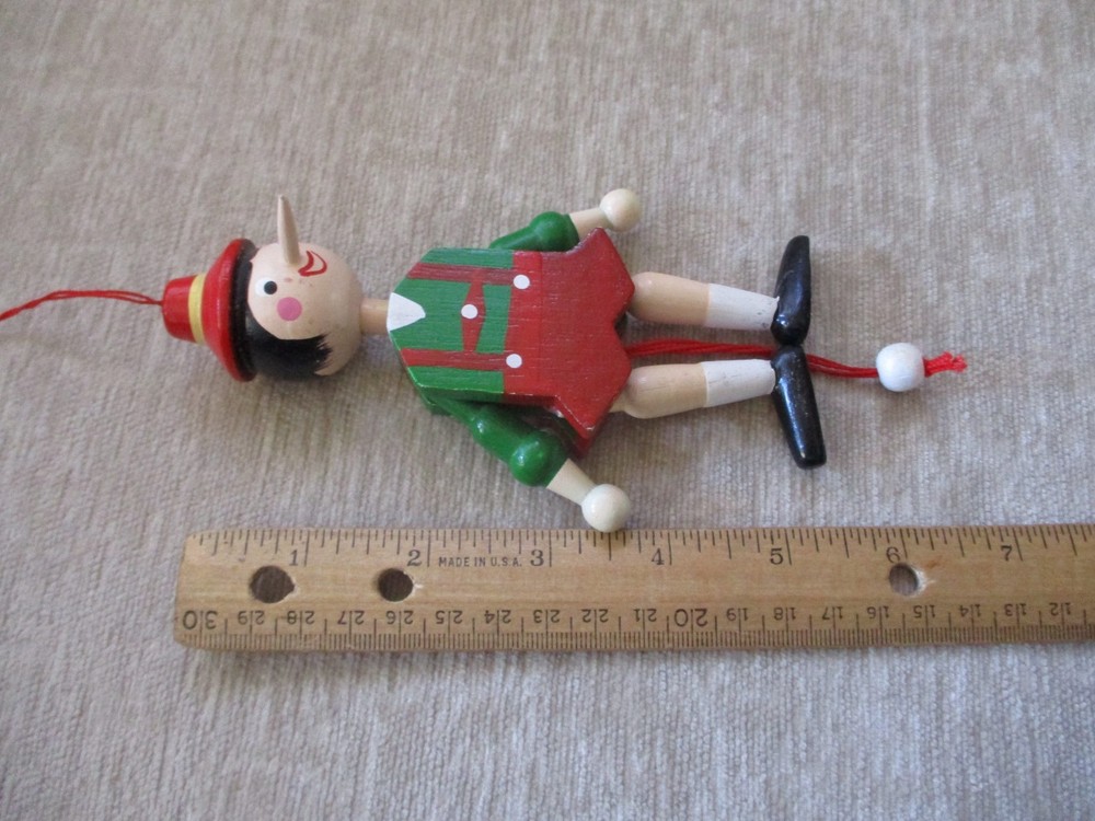 Handcrafted Wooden Bavarian Acrobat Toy Pull String Decor