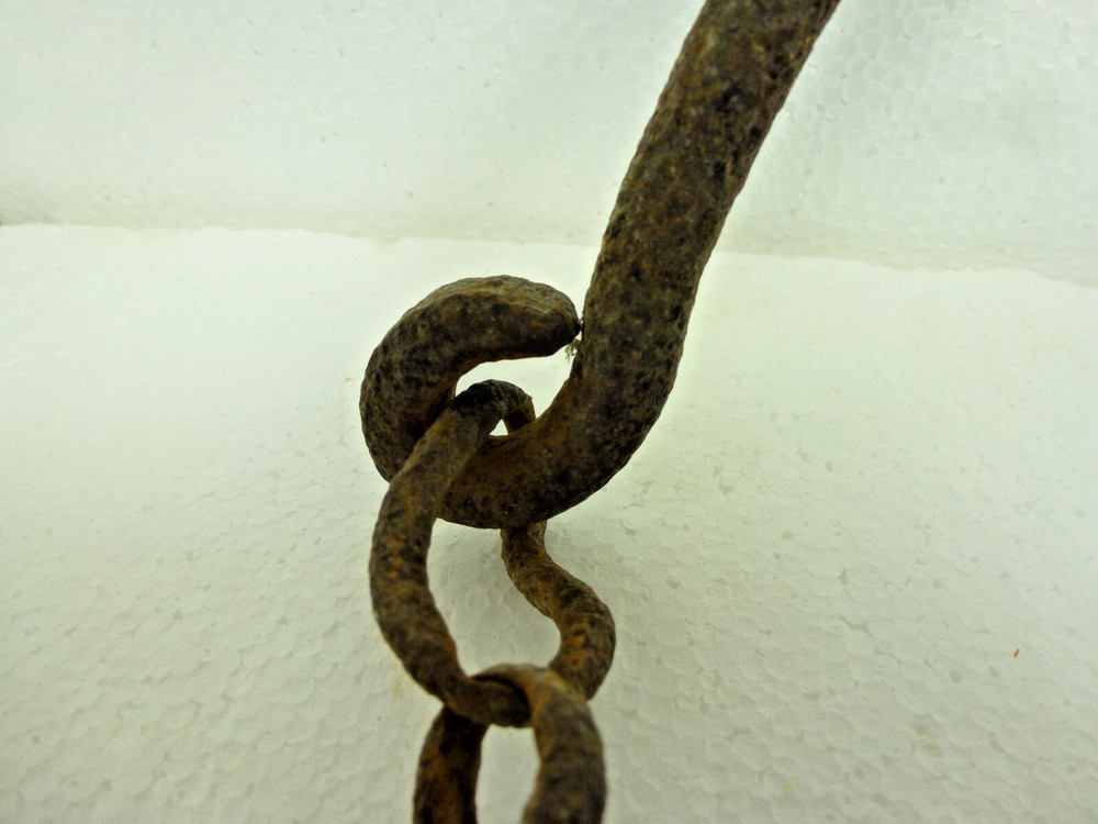 Antique Wrought Iron Hog Turner Two Chains