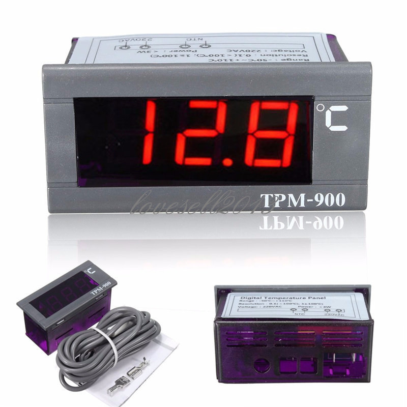 NEW TPM-900 220V Digital Temperature Controller LED Panel Meter with Sensor S