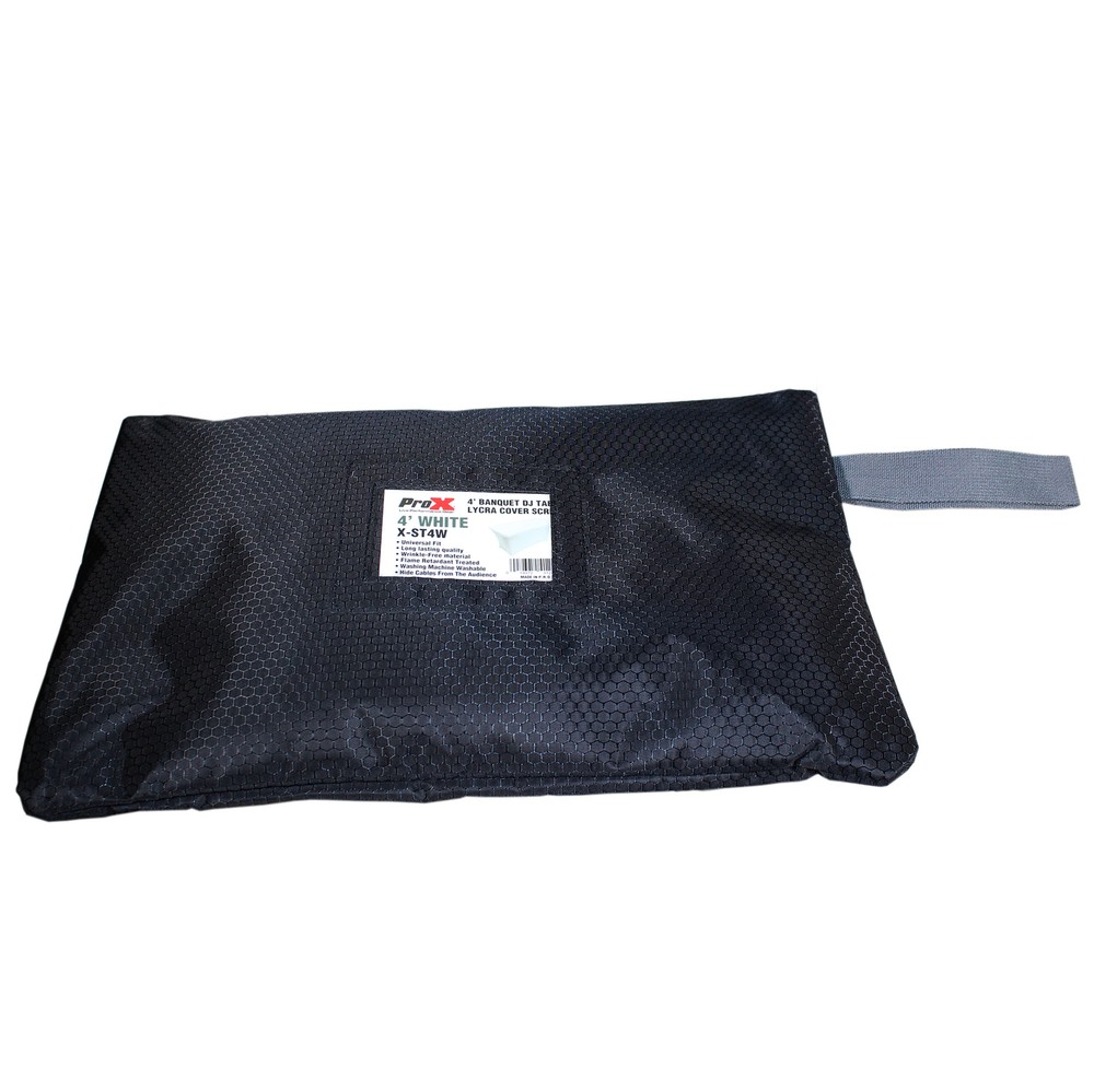 Pro X 4 Ft. Open Back Spandex Table Cover Scrim - White