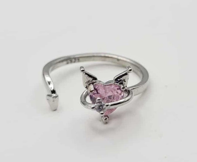925 Sterling Silver Hello Kitty Adjustable Kuromi Ring