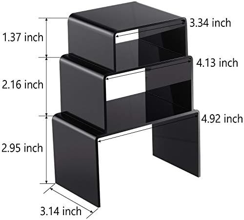 2 Sets Acrylic Display Risers Black Small