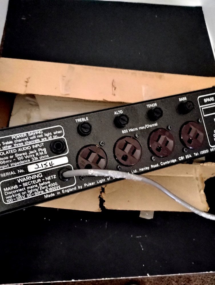 Pulsar Zero 4000 Lighting Controller - Audio Input Control, 1980's, Made In UK