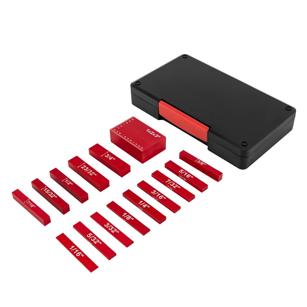 Setup Blocks Woodworking Tools - 15-Piece Gauge Block Set with Precise