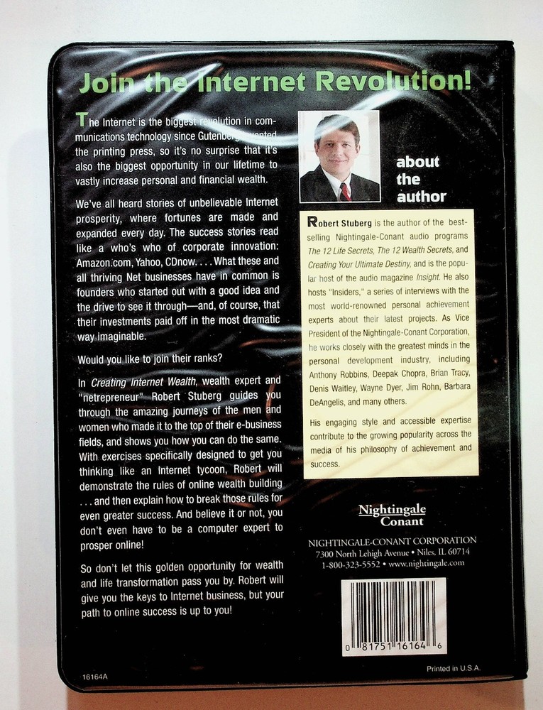 2000 Creating Internet Wealth Robert Stuberg 2-Cassette Tape Program