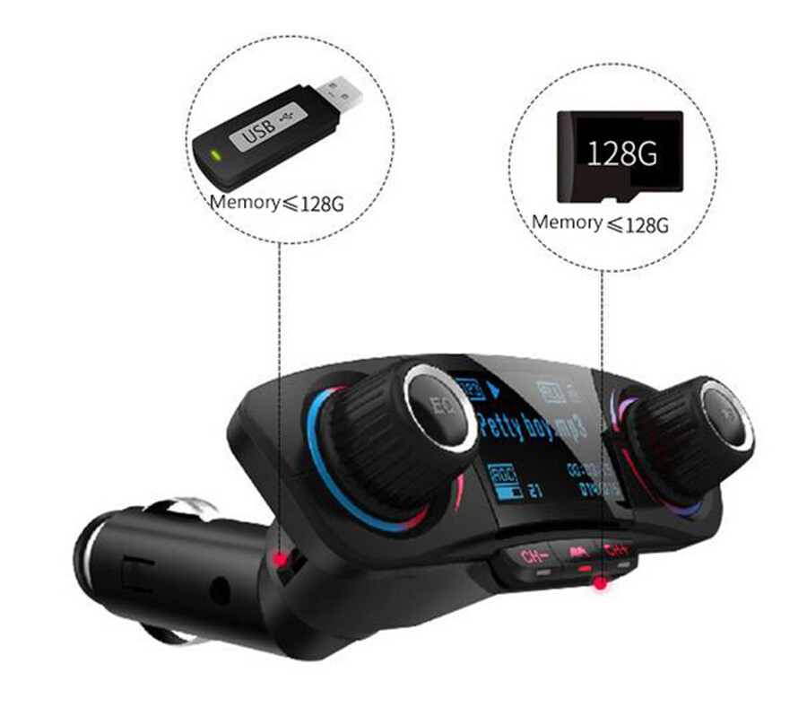 12V Bluetooth Handsfree Car Kit FM Transmitter Radio MP3 Player USB Charger AUX
