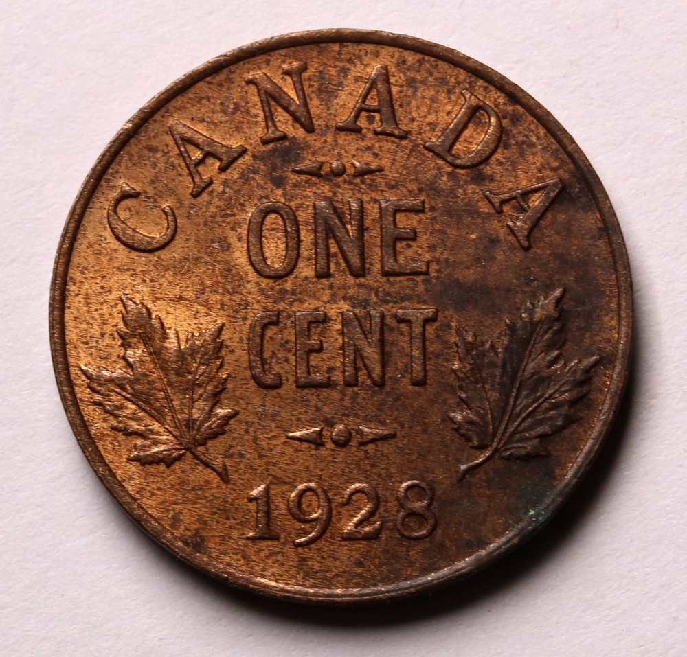 1928 Canada 1 Cent Coin George V KM# 28