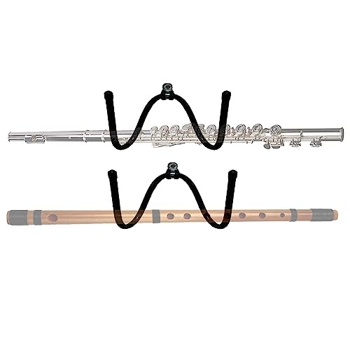 2 Pack Universal Flute Hanger - Wall Mount Hook Stand Storage Display Rack -