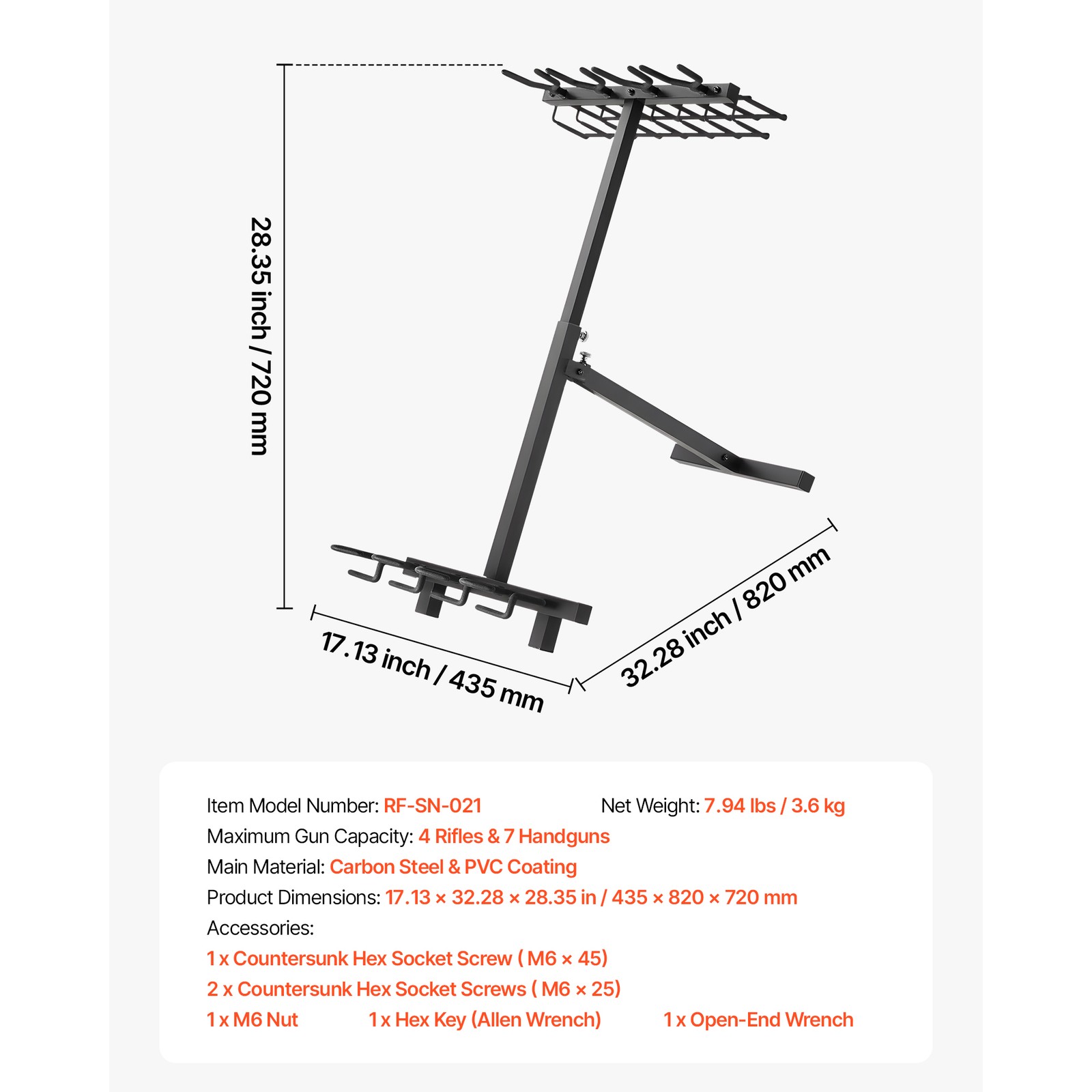 Uimoso Portable Folding Gun Rack Stand for 7 Handguns and 4 Rifles