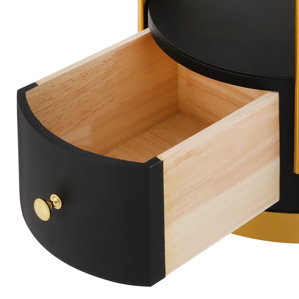 Bedside Table Smart Nightstand W/Wireless Charging LED Bed Side Table W/Drawer
