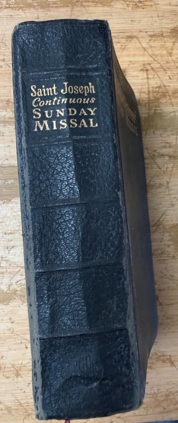 Vtg Saint Joseph "Continuous" Sunday Missal - 1957-58 Catholic Prayer