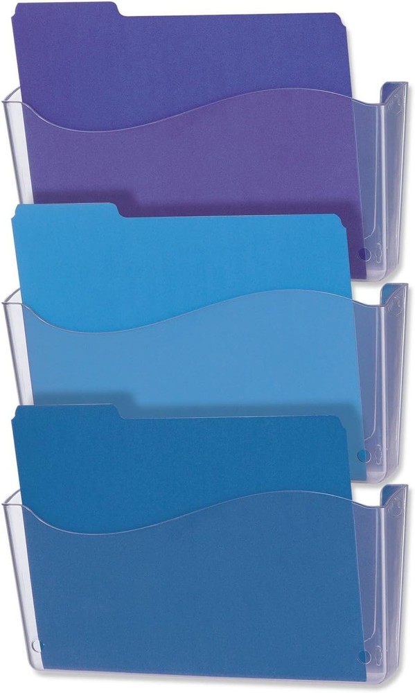 Universal UNV53682 Clear Wall Shelves, 3-Pack