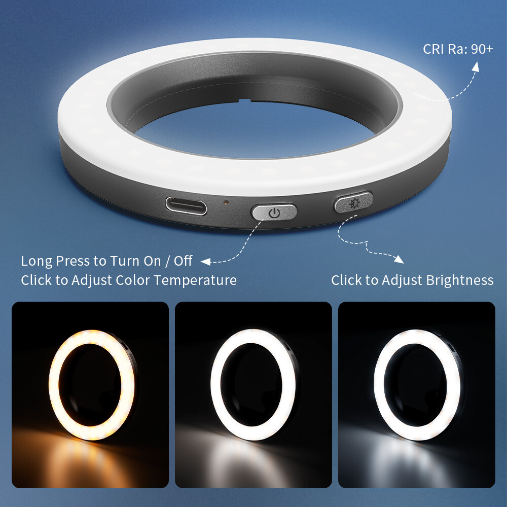 SmallRig Vibe P30 67mm Ring LED Video Light, on Camera Lens Light 4873