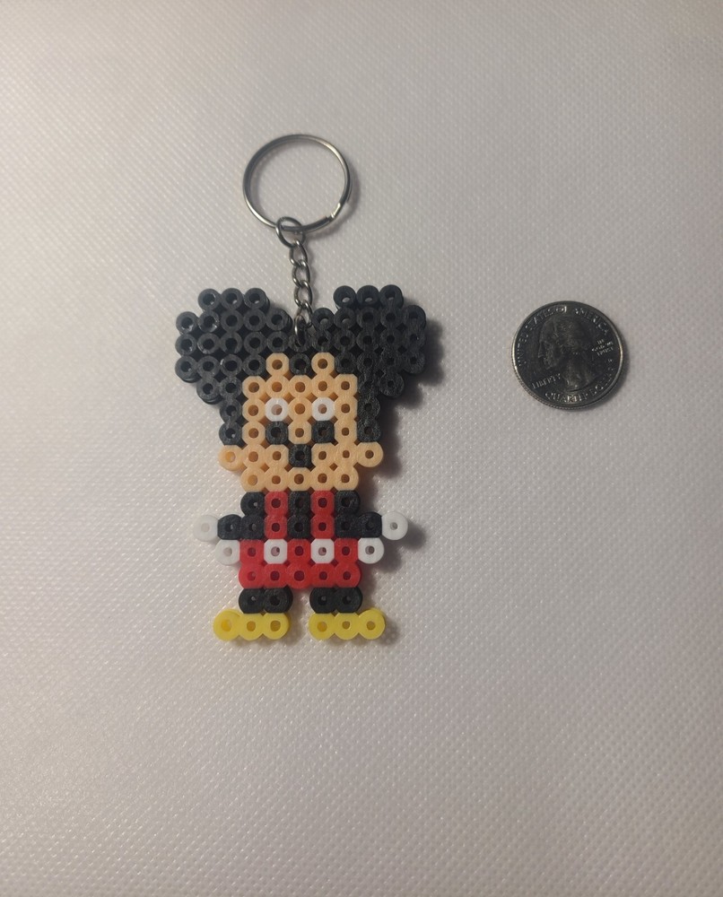Perler Bead Keychain Mickey Mouse HANDMADE