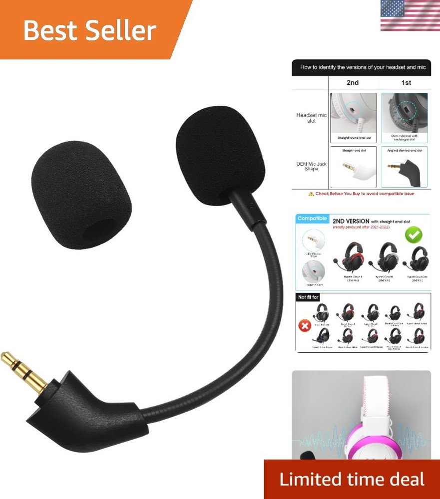 Plug & Play Noise-Cancelling Mic for HyperX Cloud II/Core 2nd Gen Post-2021