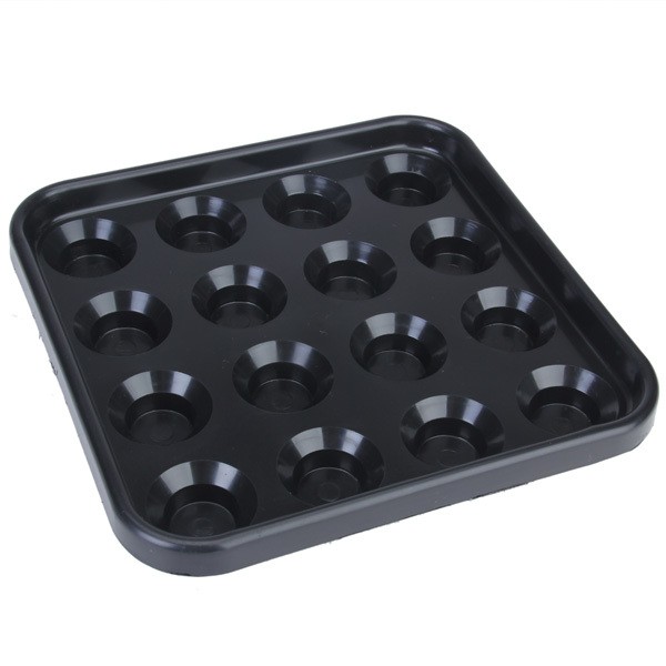 Practical Plastic Pool Billiard Ball Tray Holds 16 Balls - Black