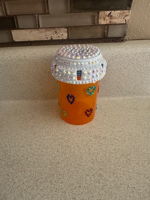 Rhinestone Bling Pill Bottle Container