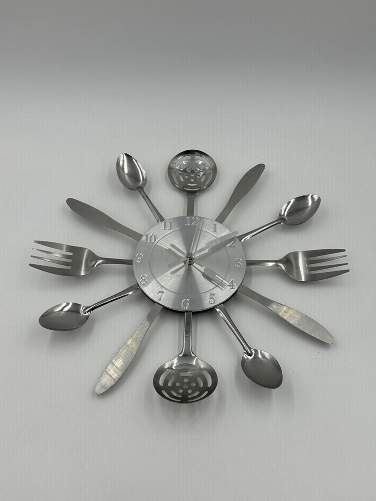 Kitchen Utensils Kitsch Clock Cool Unique Clock Retro Tested Works