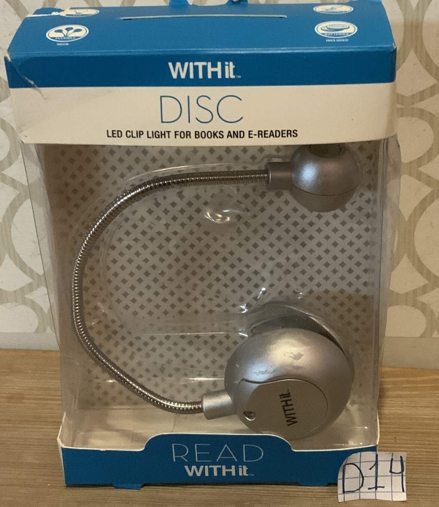 🌍 Disc Light, Silver LED Clip Light For Books And E-Reader,Distressed Box ‼️